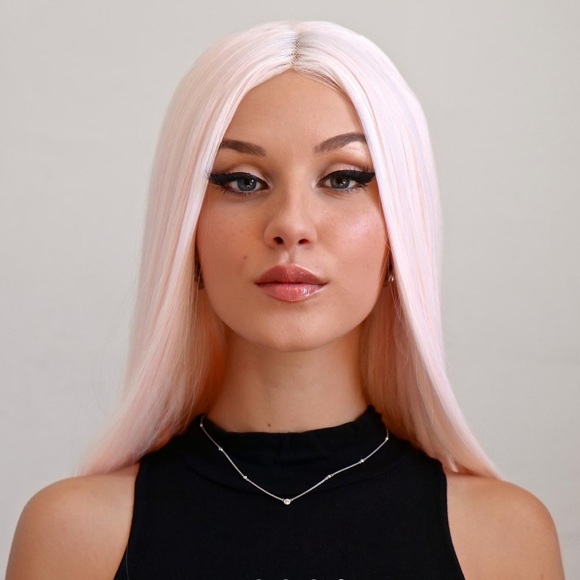 Pastel pink synthetic wig - Picture 3 of 5